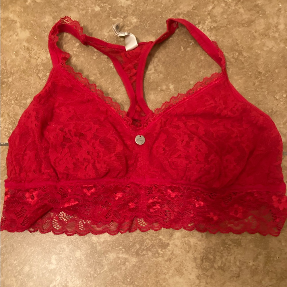DKNY red lace bralette